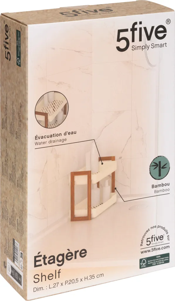 Scaffale 5five Naturéo Bianco 27cm - Arredo Funzionale e Versatile - 2