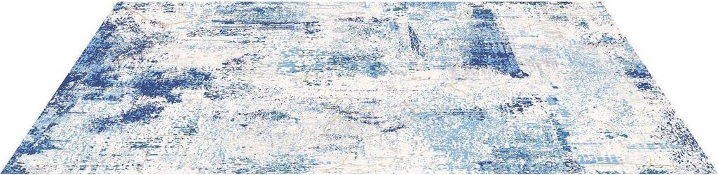 Large Area Rug 5x7 ft Anti-Skid and Tear-Resistant Floor Mat Modern Blue