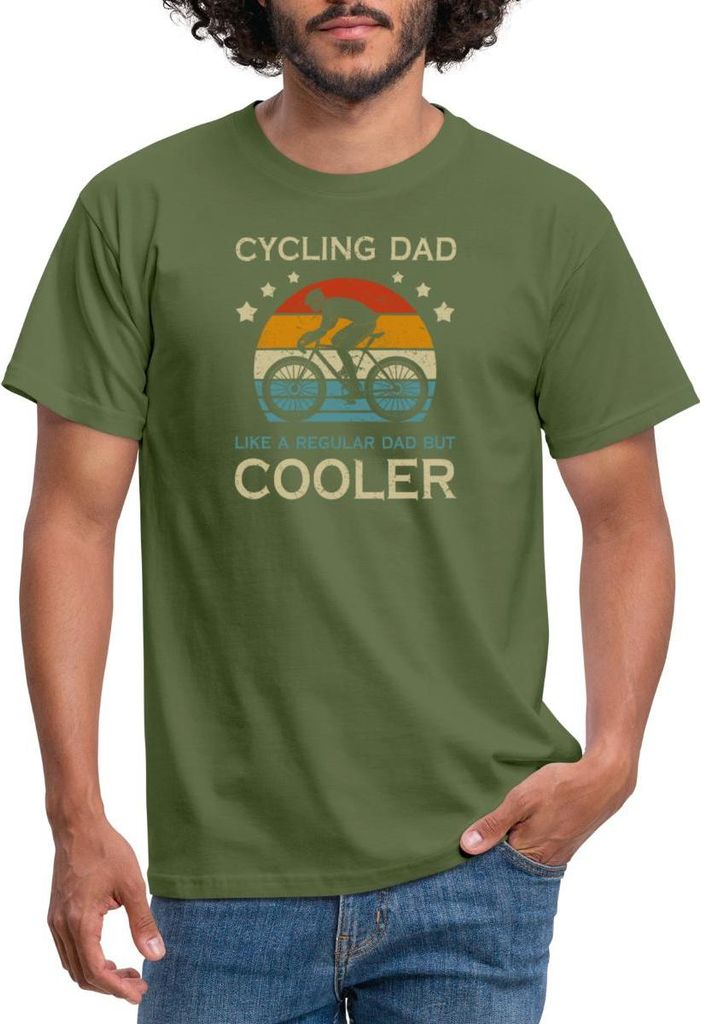 Spreadshirt Fahrrad Papa Cycling Dad Männer T-Shirt, XXL, Militärgrün