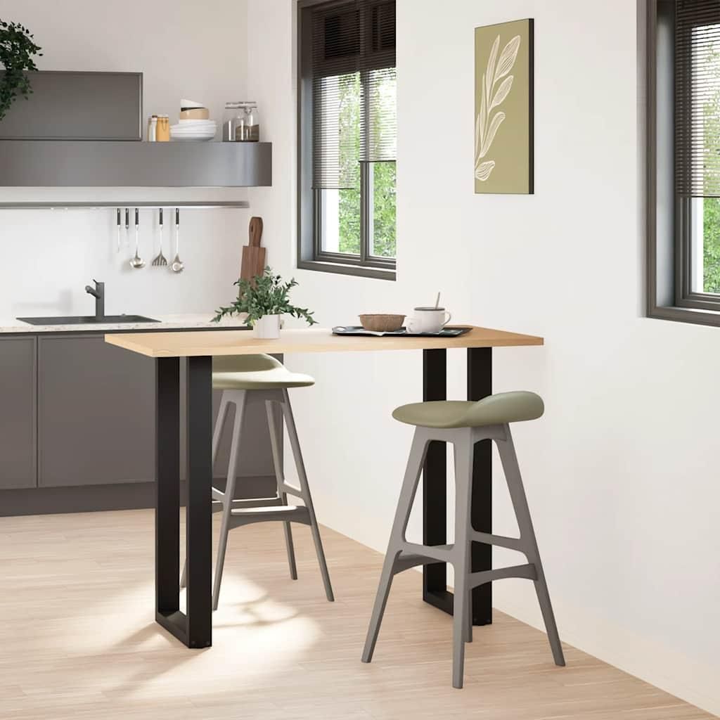 vidaXL Bartischbeine U-Form 2 Stk. Schwarz 50x(100-101) cm Stahl