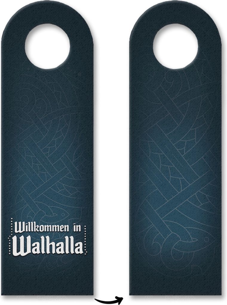 3x Willkommen in Walhalla Türhänger mit Runen Motiv Türhänger Türanhänger