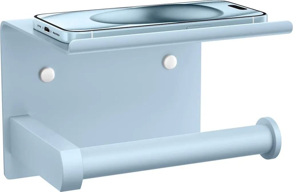 Distributeur Papier WC Anti-Rouille Bleu : Fini la Chute du Téléphone