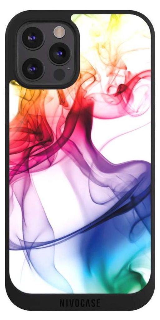 NIVOCASE Handyhülle für Apple iPhone 12 Pro Hülle NIVOpure Case Schwarz Farbe Regenbogen Wasser