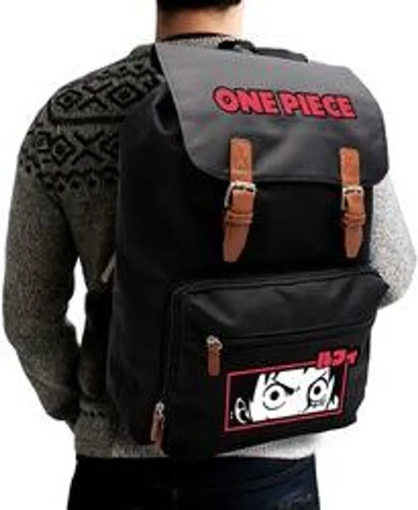 Sac à dos scolaire One Piece - Cartable Monkey D. Luffy Noir et Rouge - 5