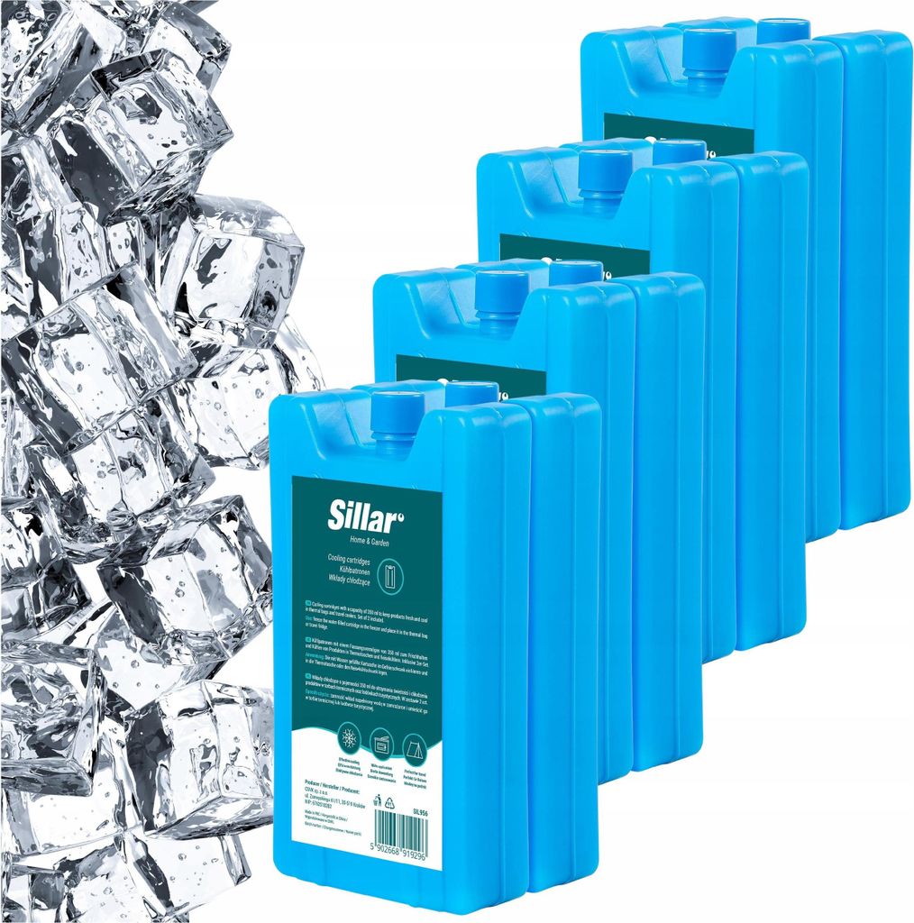 Sillar Kühlakku Set 8× 350 ml – Kühlpacks für Kühltasche & Kühlbox – Kühlelemente bis 12h Kühlung