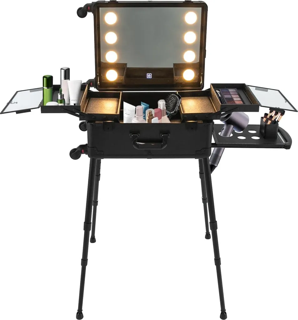 Valise cosmétique trolley : finissez-en avec le manque de lumière en 53cm