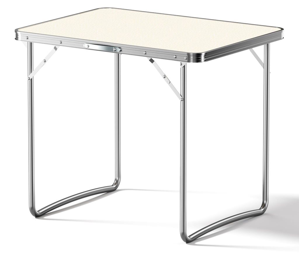 Wiltec Campingtisch klappbar 80x60cm mit weißer Tischplatte Produktbild 