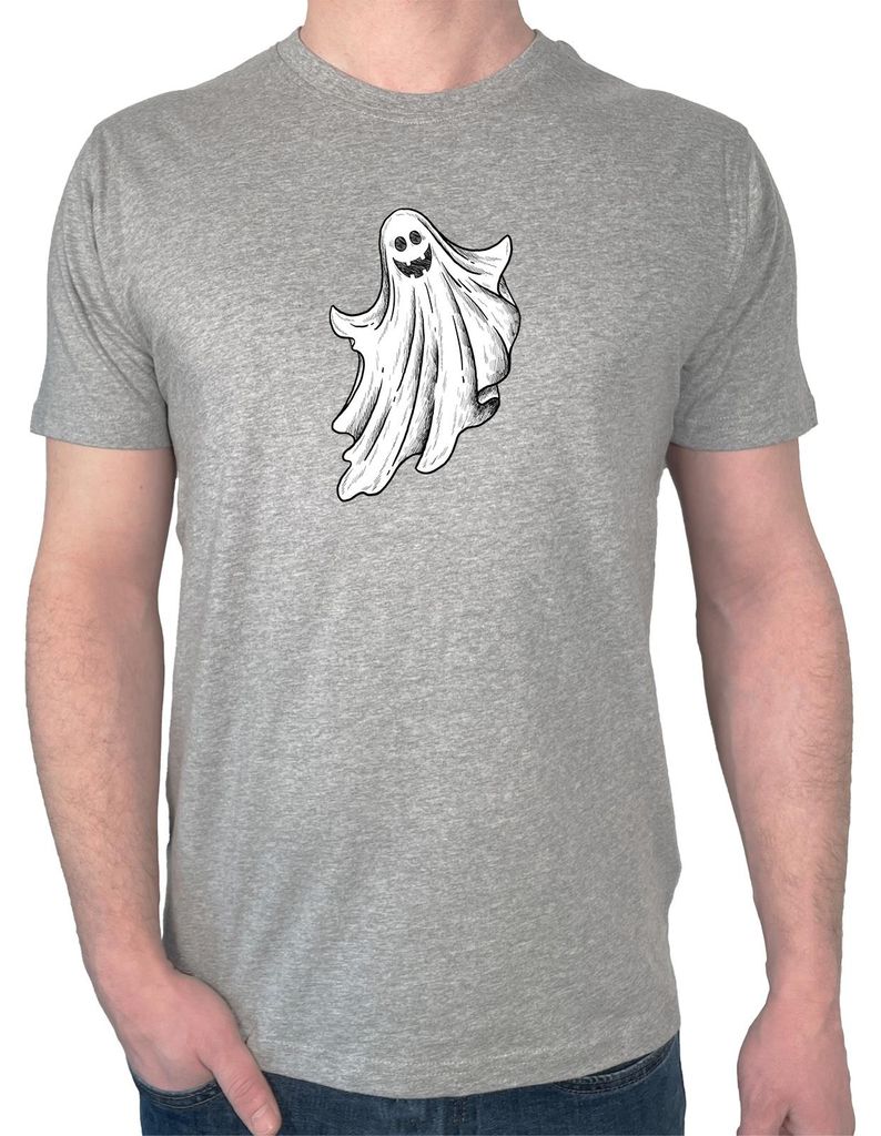 Huuraa Herren T-Shirt Comic Geist Fabelwesen XL Sport Grey Bio Baumwolle Fairtrade Herrenshirt Geschenkidee