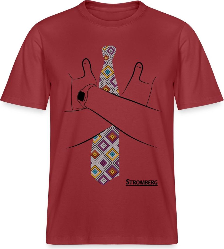 Spreadshirt Stromberg - Berthold „Ernie“ Heisterkamp Kostüm Karneval Relaxed Fit Uni T-Shirt, M, Erdrot