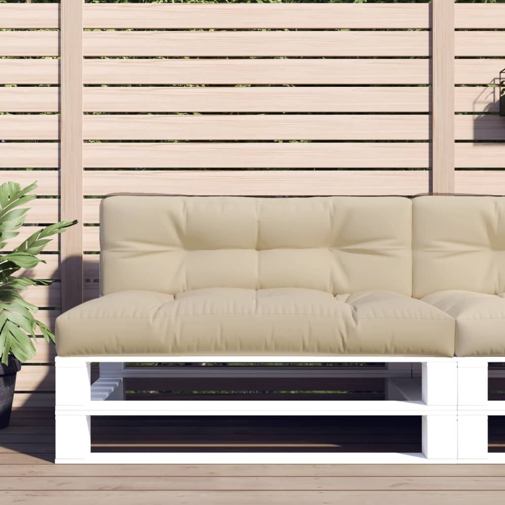 Möbel Palettenkissen Beige 120x40x12 cm Stoff - Gartenmöbelauflagen 360626