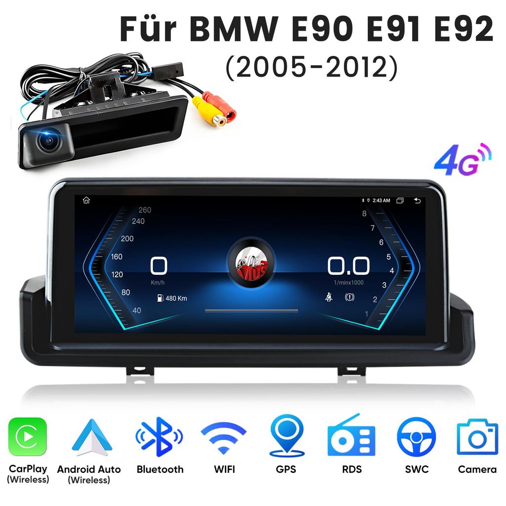 Autoradio Hexinex da 10,25” con CarPlay per BMW E90, E91, Immagine del prodotto 