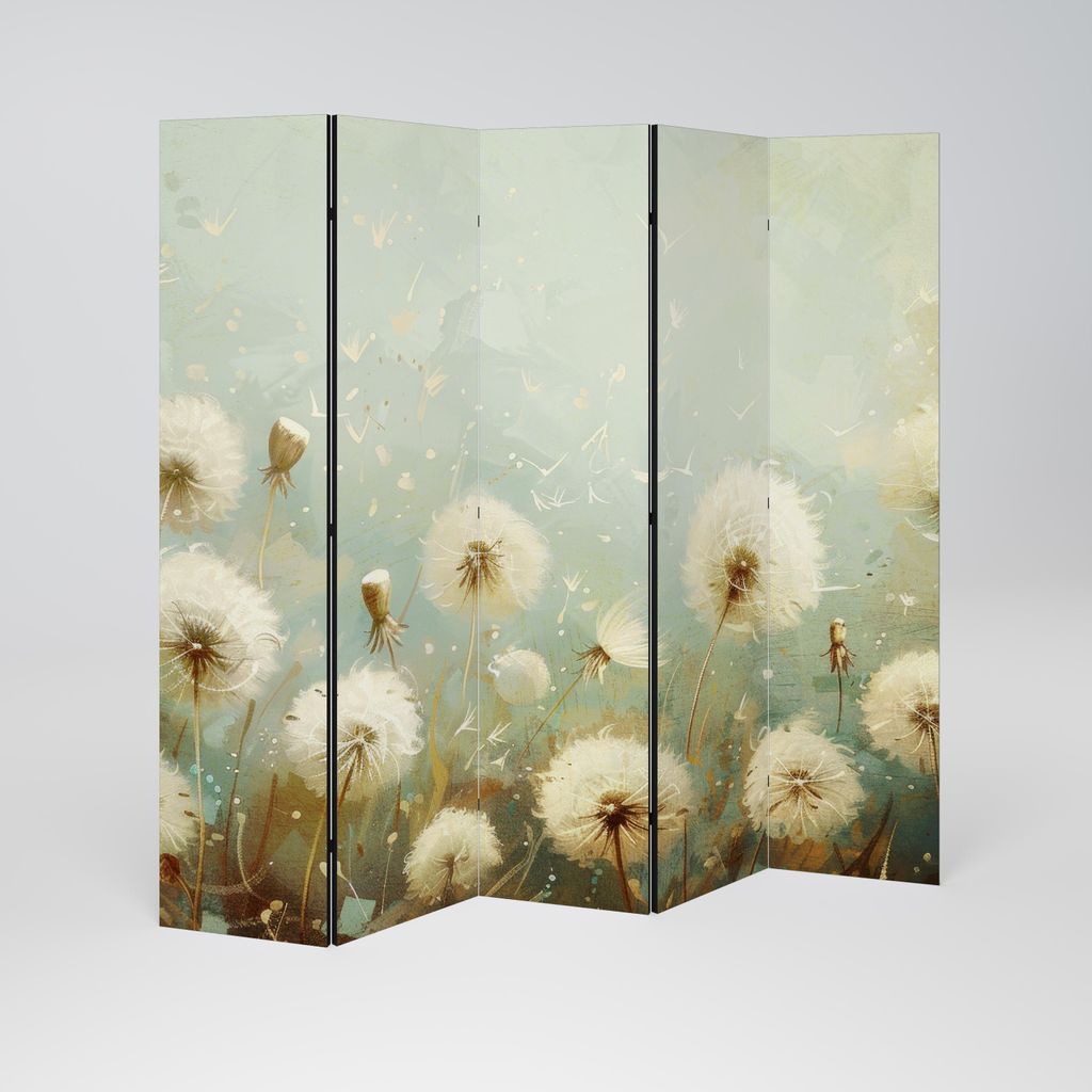 SpaceRebels Paravent Raumteiler - 5-teilig Raumtrenner, Druck 1-Seite - Raumtrenner - Trennwand Wohnung - Room Divider - Spanische Wand Deko Modern...