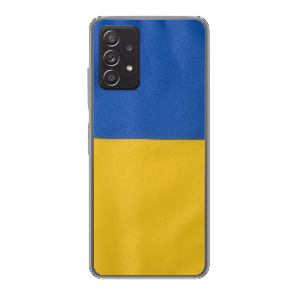 MuchoWow Handyhülle Schutzhülle Hülle für Samsung galaxy a73 Nahaufnahme der Flagge der Ukraine Silikon Softcase Handy Hülle - Handyhülle