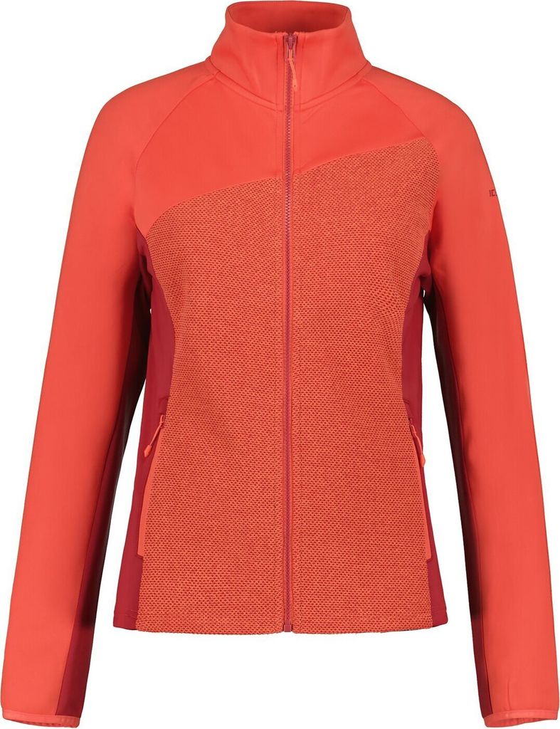 Icepeak Ballwin Strickfleecejacke Damen ohne Kapuze, Farbe:Koralle, Größe:M