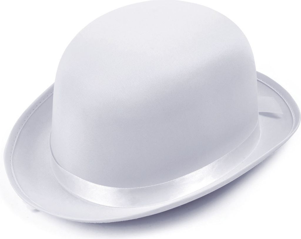 Rubies Weißer Bowler Hut im Satin-Look für 20er Jahre Retro Produktbild 