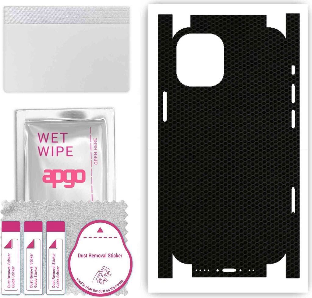 apgo Rückseite + Seiten Schutzfolie, Skin, kompatibel mit Apple iPhone 12 mini, Hinten Displayschutzfolie aus Vinylfolie, kratzfest, einfache Mont...