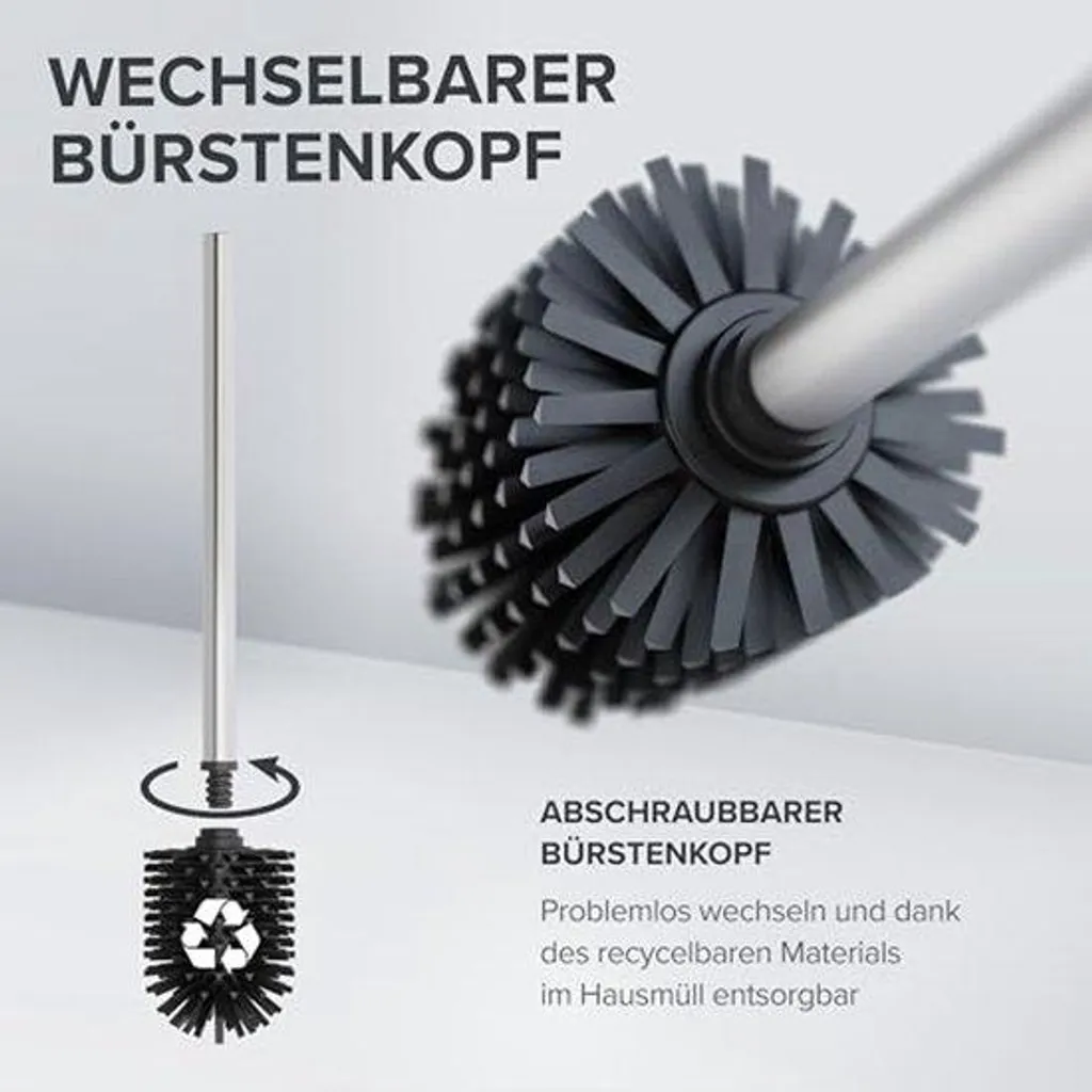 Accessoire WC 3-en-1 en inox argent avec tablette pour téléphone portable
