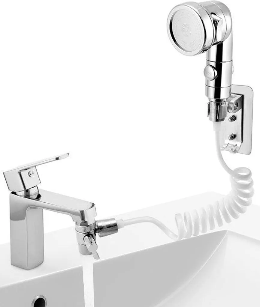 Douchette anticalcaire avec bouton pause et flexible 1,5m pour douche