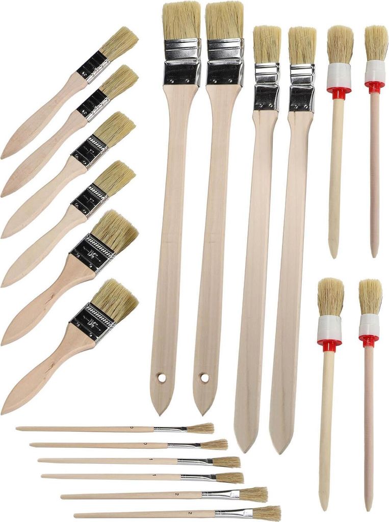 Pinsel Set 20 teilig Flachpinsel Rundpinsel Produktbild 