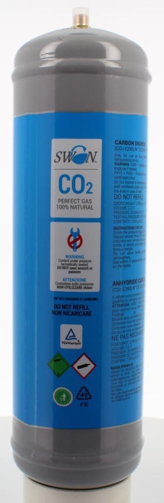 Bouteille de CO2 Swan 1200 g à usage unique, raccord M11x1, Image du produit 