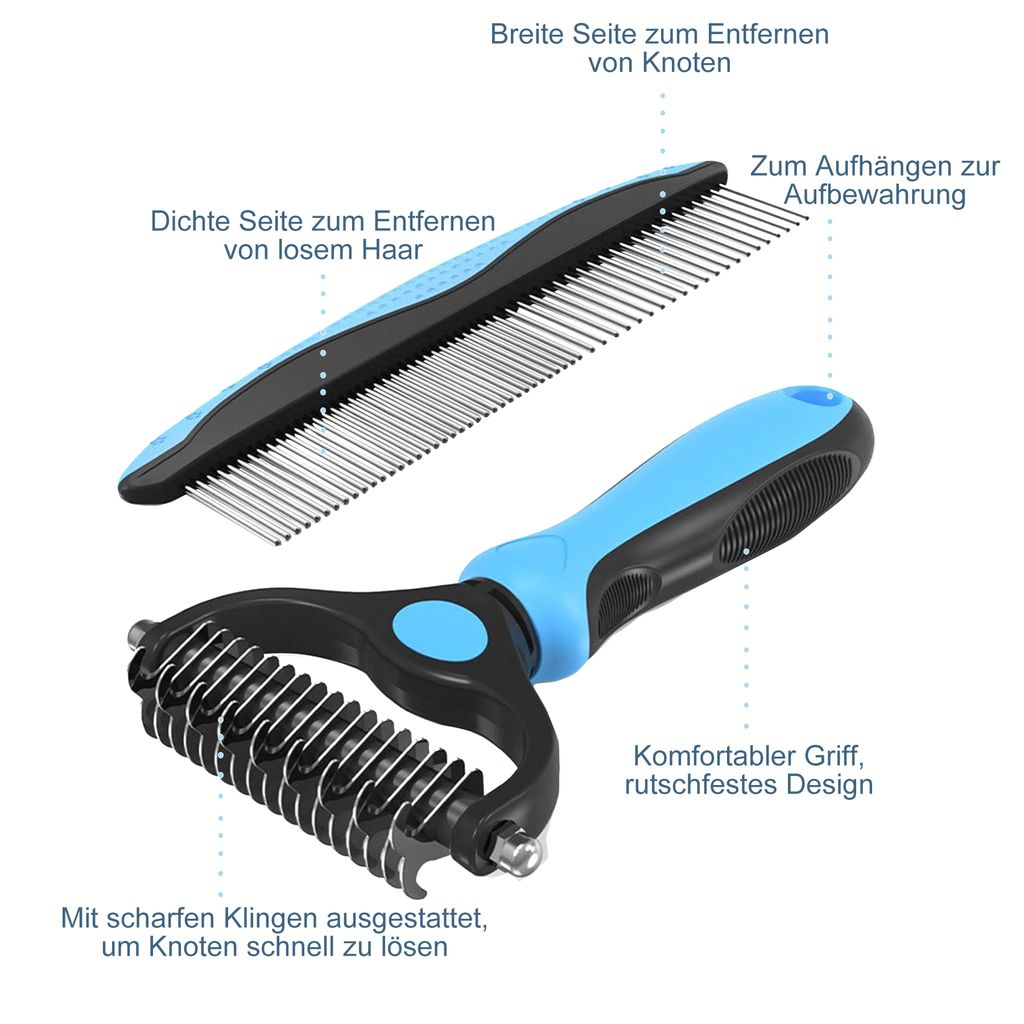 Fellblitz Bürste Katze 2er Set - Selbstreinigende Haarbürste Für Katzen