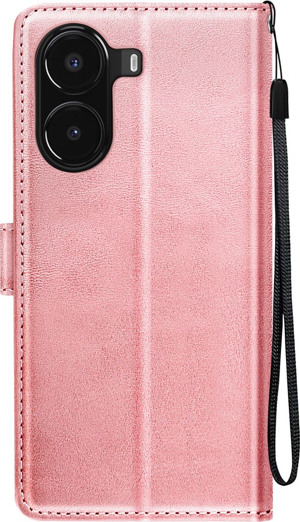 Avizar, Hülle für Xiaomi Poco X7 Pro mit Dragonne, Klappetui, Geldbeutelhalter, Champagnerrosa