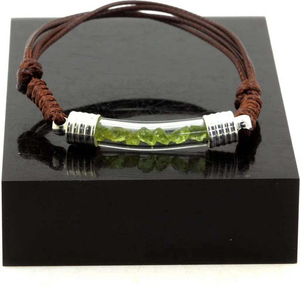Bracelet de péridot brut naturel en pierres véritables - Style Boho