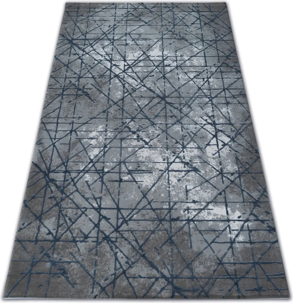 Tapis de Passage Moderne Valencia 3949 Acrylique Gris Bleu 80x150