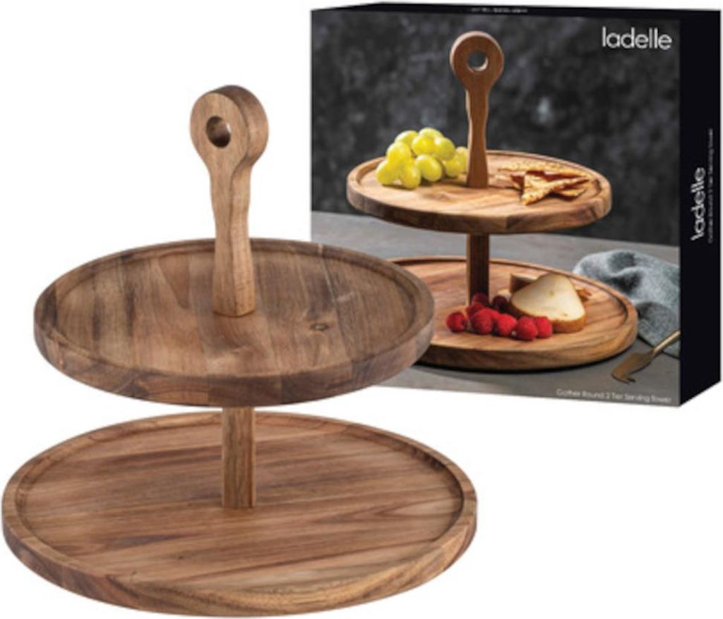 ladelle GATHER Servierturm akazie rund 2-etagig