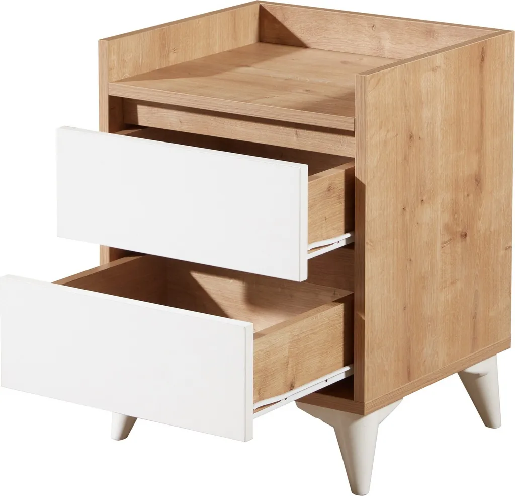 Table de chevet mélaminé chêne saphir Tuvalle 041 robuste et chic