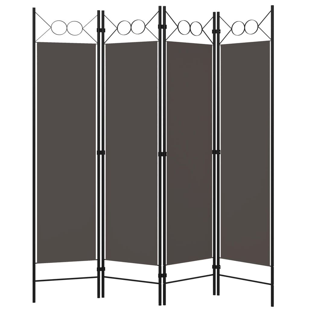 vidaXL 4-częściowa przegroda do pokoju antracyt 160 x 180 Zdjęcie produktu 