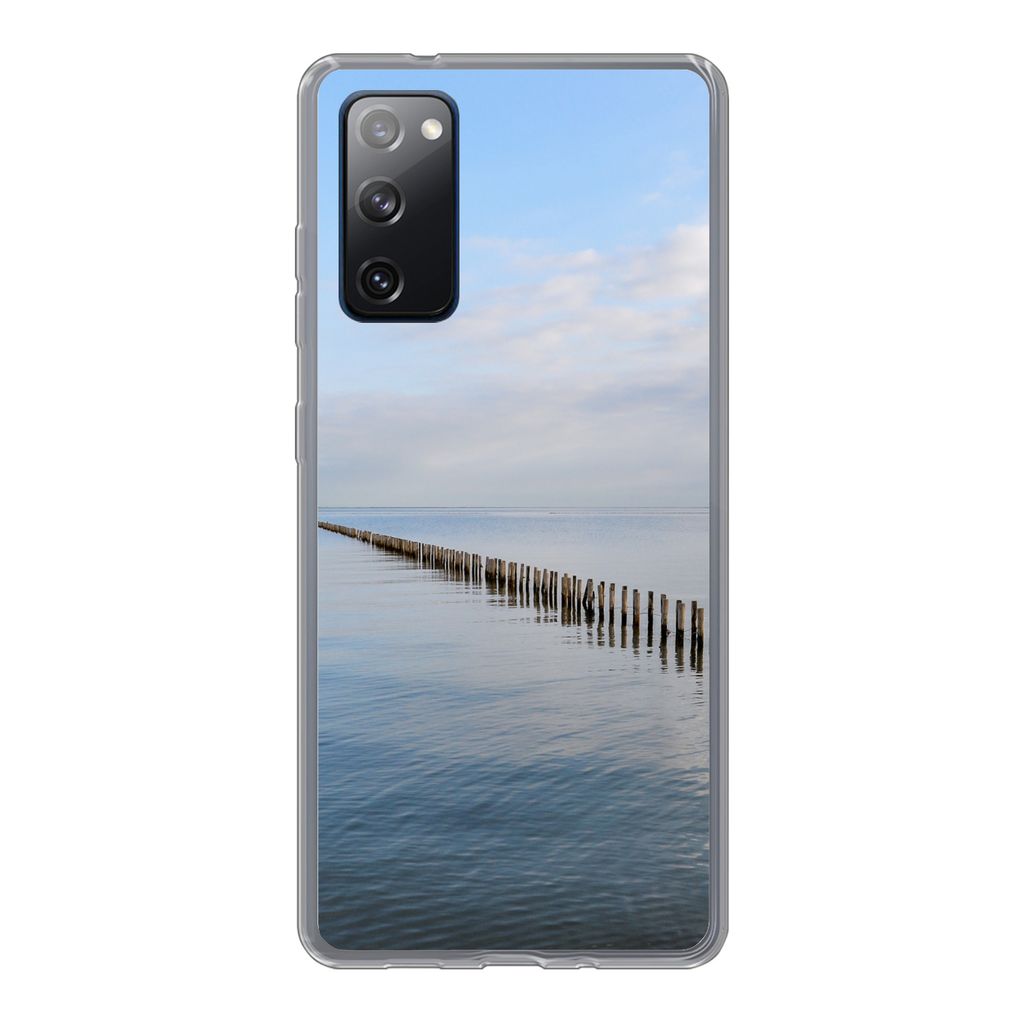 MuchoWow Handyhülle Schutzhülle Hülle für Samsung Galaxy S20 FE Nordsee - Wolken - Wasser Silikon Softcase Handy Hülle - Abdeckung
