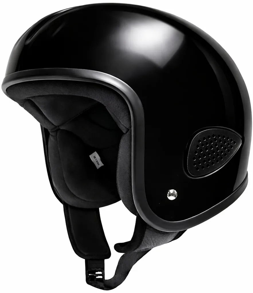 Casque jet Bores Gensler Kult Evo noir brillant taille XS/M moto custom