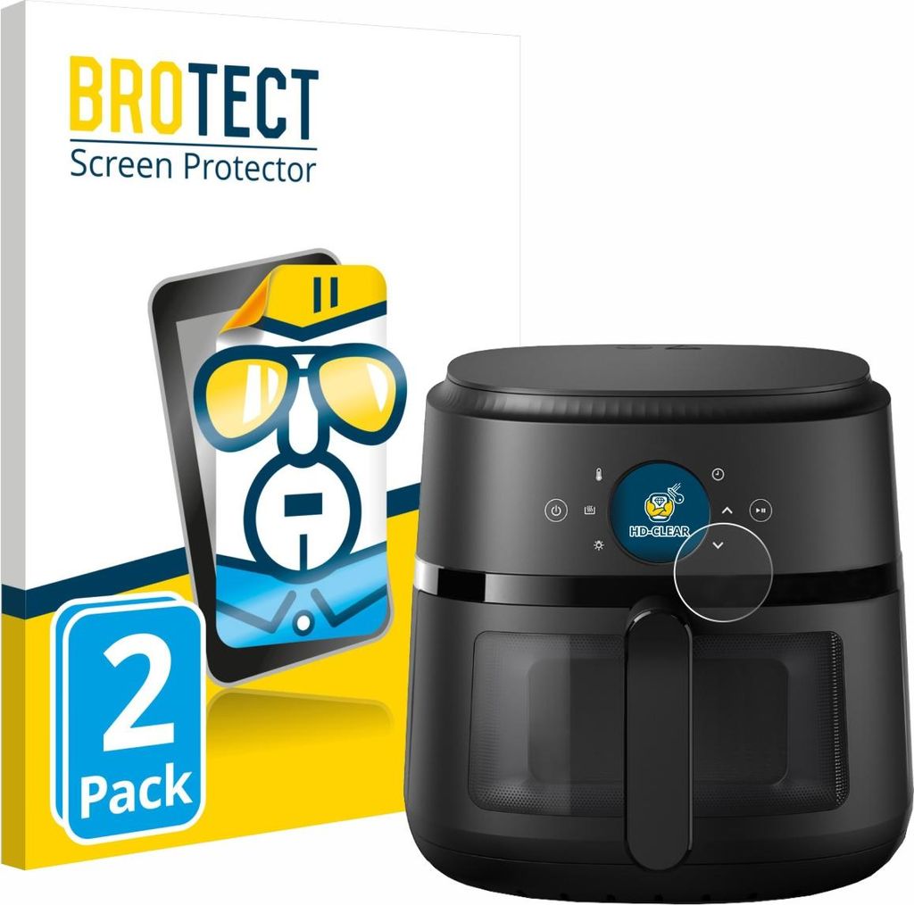 2x Für Philips Airfryer 2000 Gen 2 6,2L Schutzfolie BROTECT Displayschutz Display Schutz Folie Klar Transparent