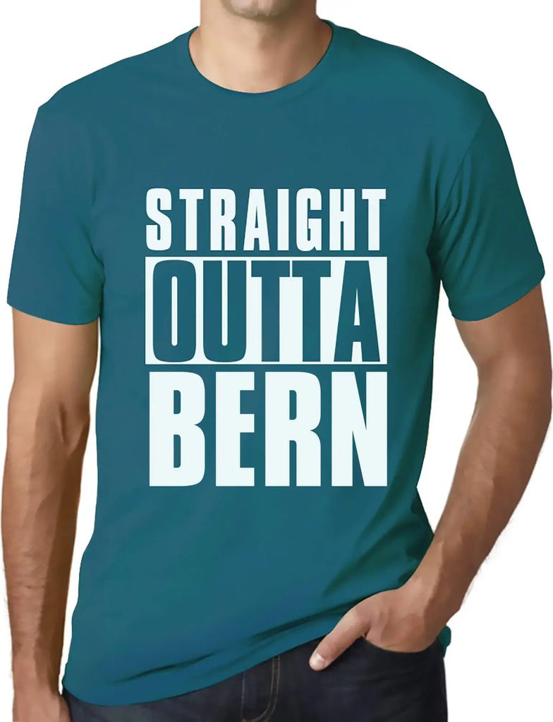 Herren Grafik T-Shirt Direkt aus Bern – Straight Outta Bern – Öko-Verantwortlich Vintage Jahrgang Kurzarm Lustige Druck Geburtstag Geschenk Mann