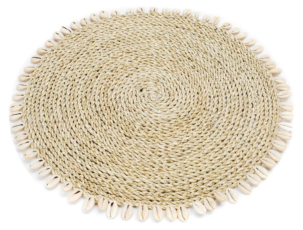 Bazar Bizar Set de table herbe de mer et coquillage marron Image du produit 