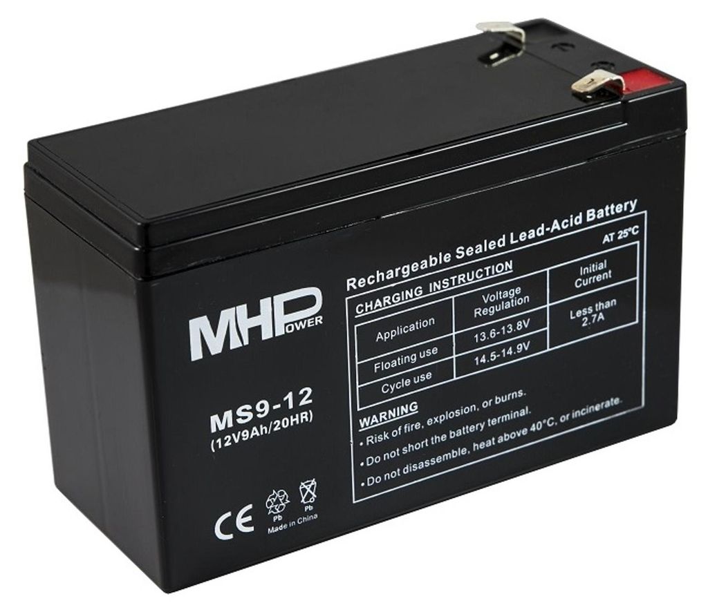 MHPower MS9-12 AGM 12V/9Ah batterie au plomb, Faston F2 - Image du produit 