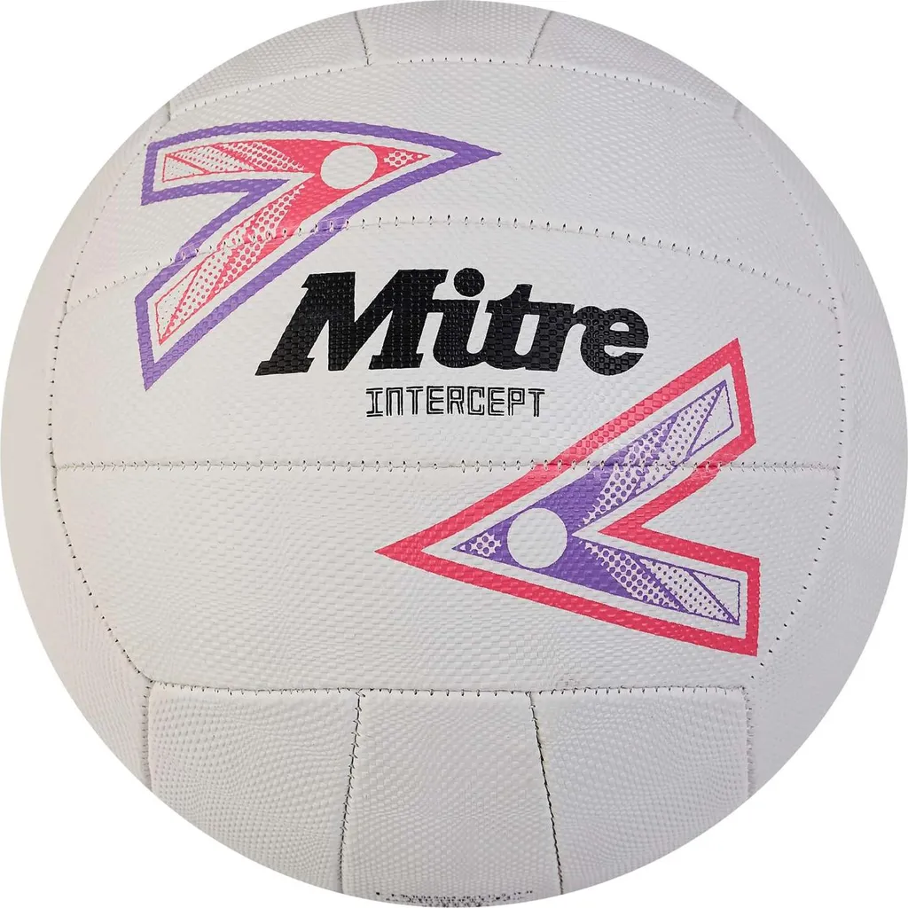 Ballon netball anti glisse Mitre Intercept taille 5 pour passes précises