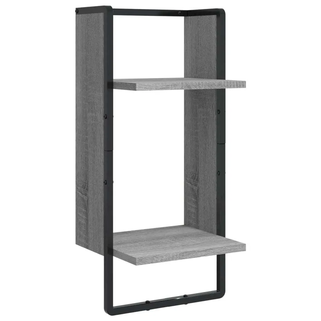 Set 6 Scaffali a Muro Grigio Sonoma vidaXL con Aste | Arredo Design - 12