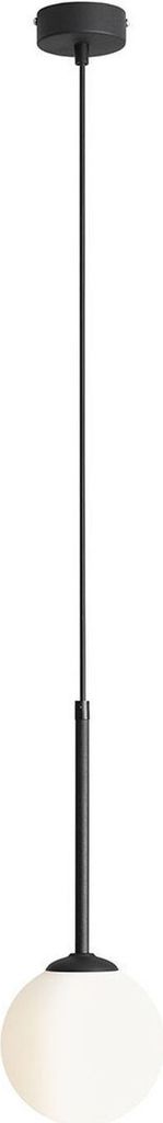 Hängeleuchte Metall Glas E14 B: 14 cm H: max. 200 cm Schwarz Weiß Kugel Schirm Modern