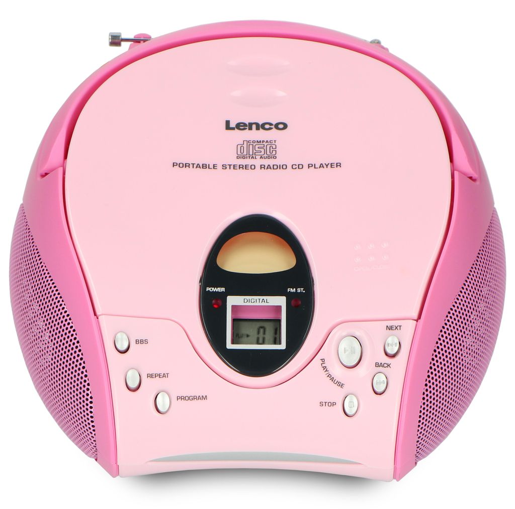 Lenco SCD-24 Pink - Radio FM portable avec lecteur CD - Image du produit 