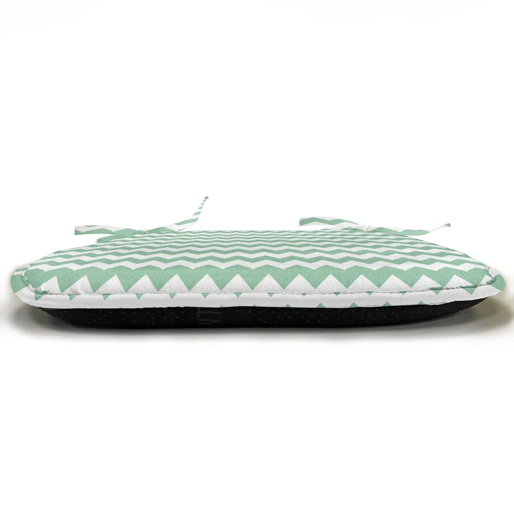 Coussin Décoratif Moderne à Sangles 40x40cm - Vert Jade et Blanc - 4