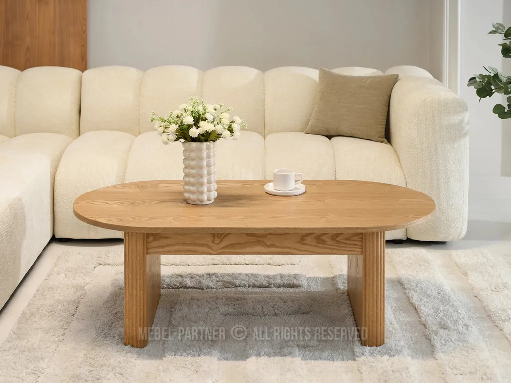 Table basse de salon bois chêne CENDRY - Table rectangulaire design chic