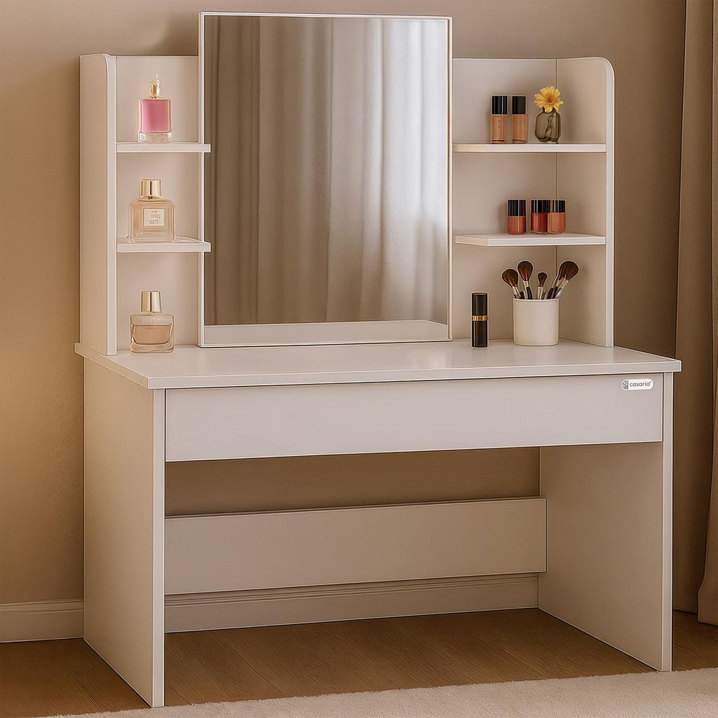 CASARIA® Schminktisch mit Spiegel weiß Produktbild 