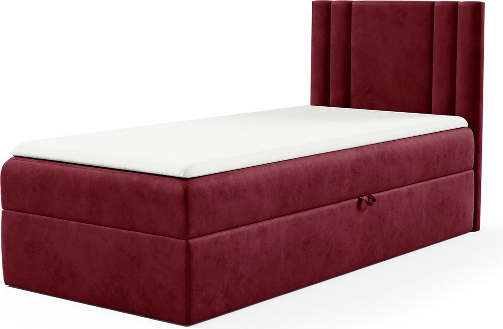 MEBLINI Kinderbett mit Bettkasten - Gepolstert Einzelbett mit Matratze - Polsterbett mit Stauraum - Bett mit Kopfteil - Stauraumbett - CARDI - 100x...