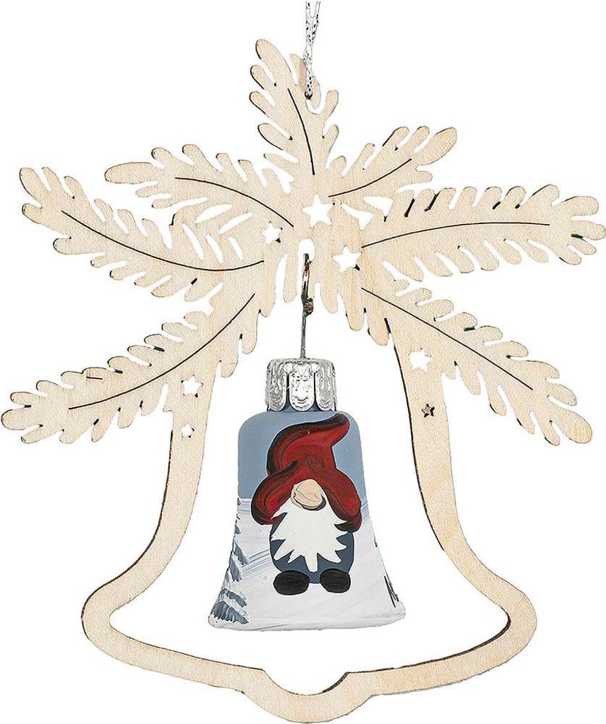Christbaumschmuck Glasglocke - Wichtel (3er-Set - 8,5cm) von Tietze Erzgebirgsdesign