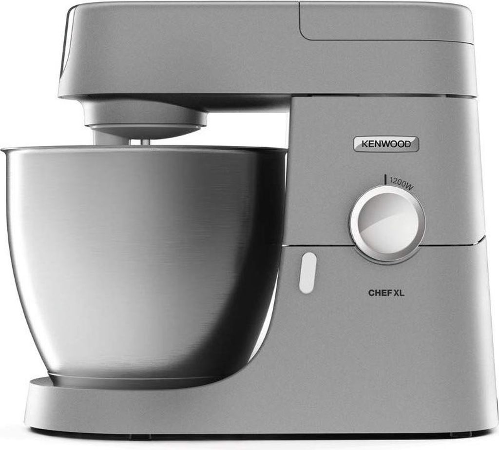 A studio shot of a Kenwood Chef XL stand mixer.