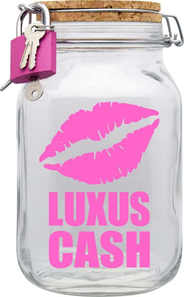 Spardose Geld Geschenk Ideen Luxus Cash Transparent Größe XL 2 Liter