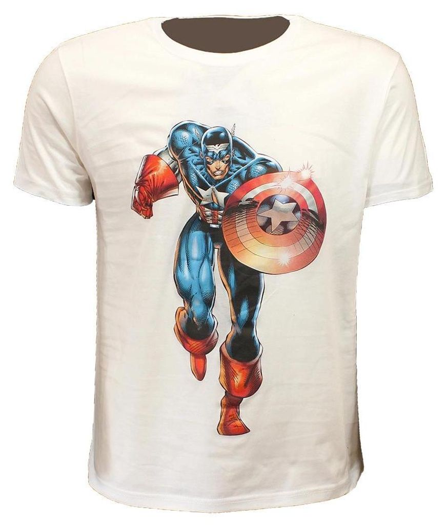 Marvel Comics Captain America Attacking T-Shirt Offizielles Merchandise - M