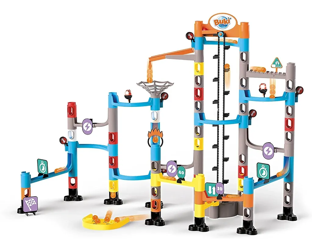 Circuit de billes géant pour enfant - Jeu éducatif STEM de 71 pièces